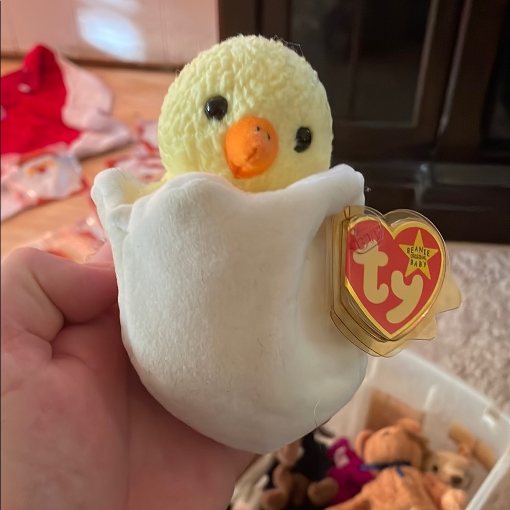 Ty Yellow and White Plush Toy Bird